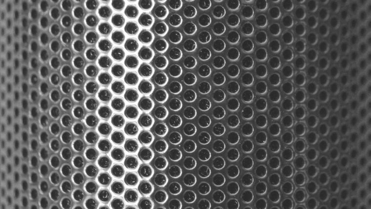 Detailed view of a microphone