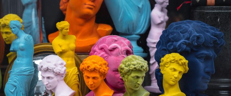 Colorful statues